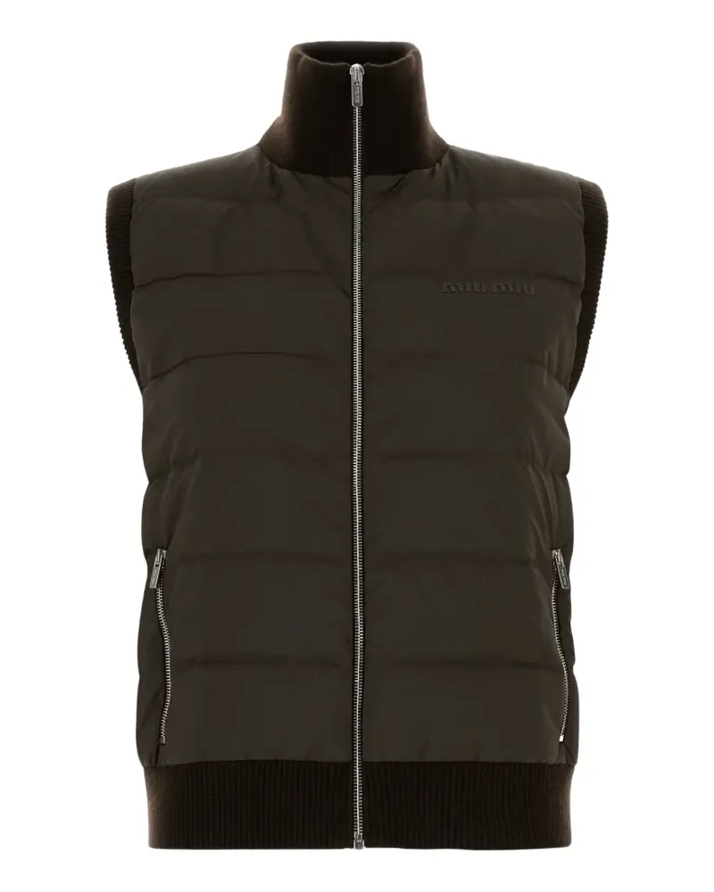 Miu Miu zip-fastening gilet - Braun Braun