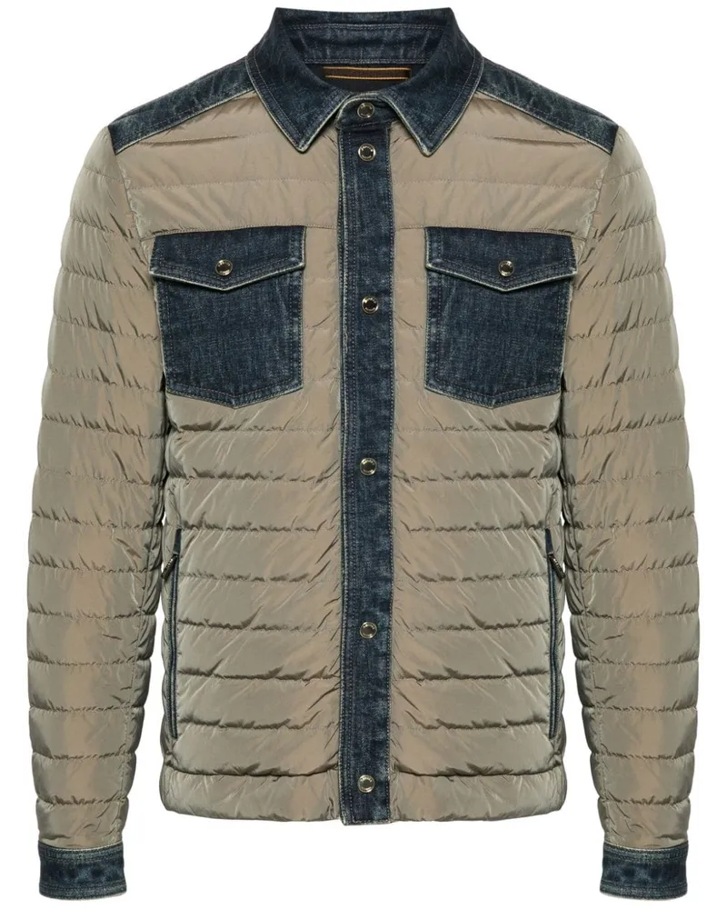 MOORER Gesteppte Jacke mit Jeansbesatz - Blau Blau