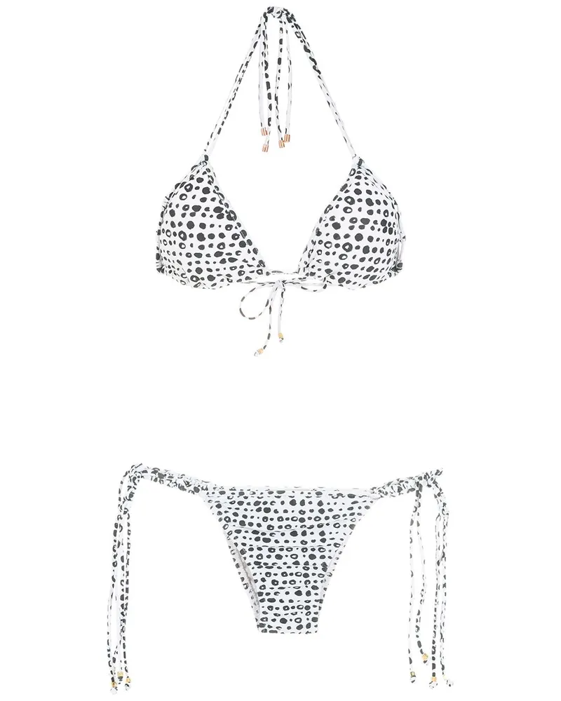 Amir Slama Gepunkteter Triangel-Bikini - Nude Nude
