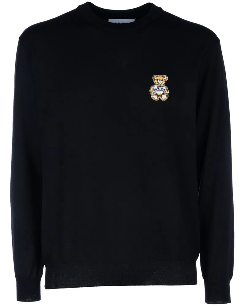 Moschino Pullover mit Teddy-Applikation - Schwarz Schwarz