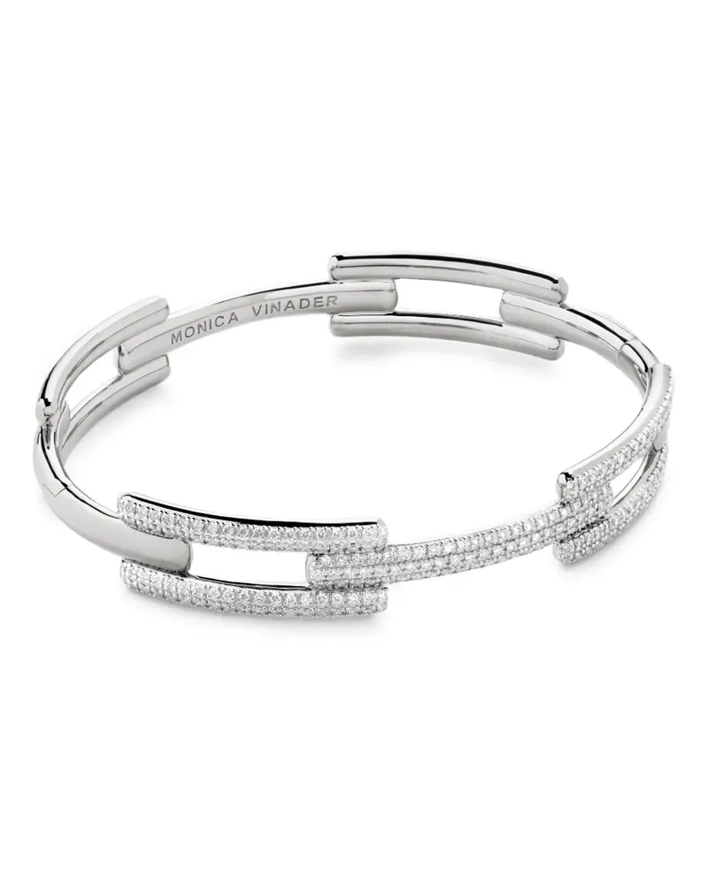 Monica Vinader Signature Link Armband mit Diamanten - Silber Silber