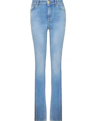 Balmain Schmale High-Rise-Jeans Blau