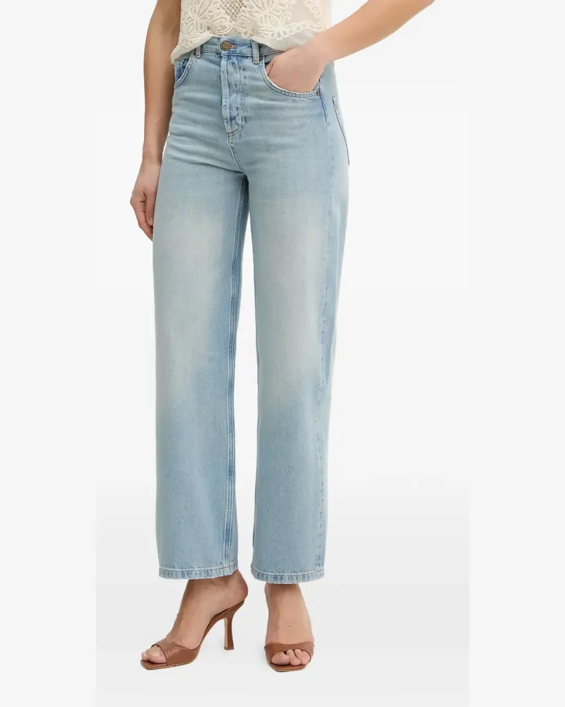 Twin-Set logo-patch straight-leg jeans - Blau Blau