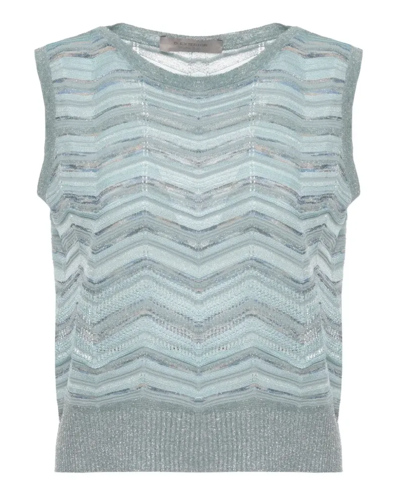 D.EXTERIOR chevron-knit sleeveless sweater - Blau Blau