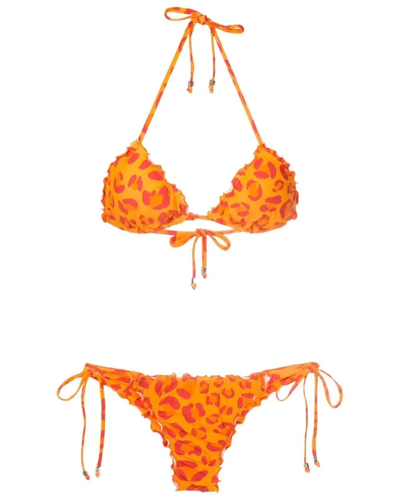 Amir Slama Bikinioberteil mit Leoparden-Print - Orange Orange