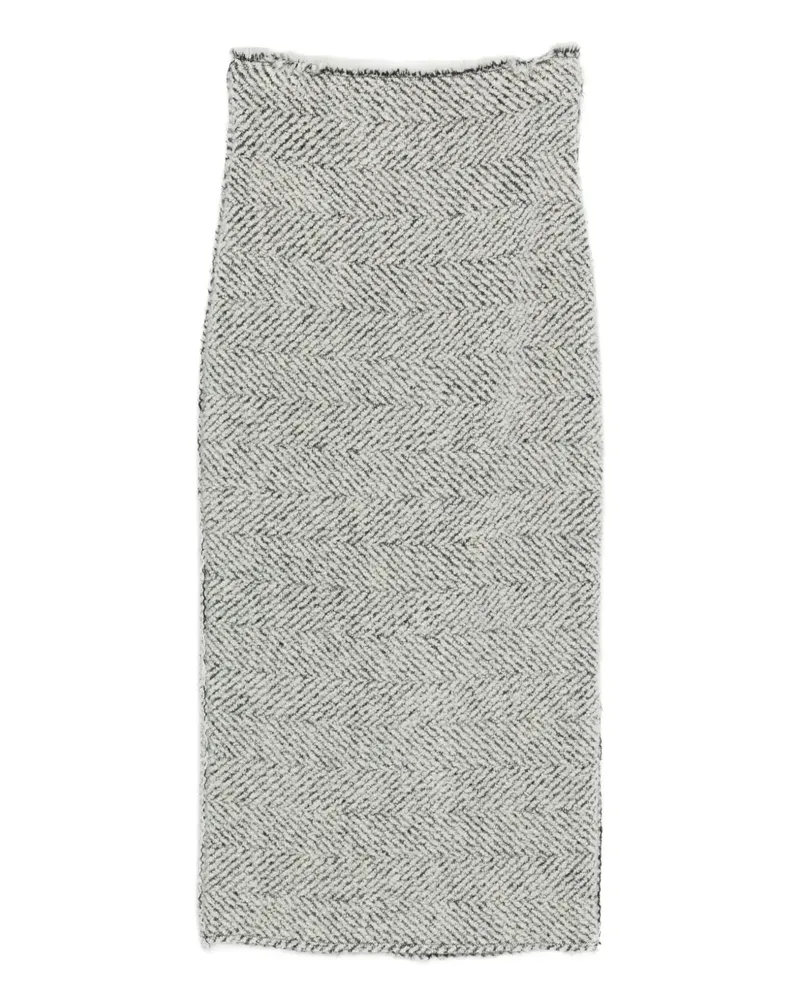 Alberta Ferretti Minirock mit Fischgrätenmuster - Grau Grau