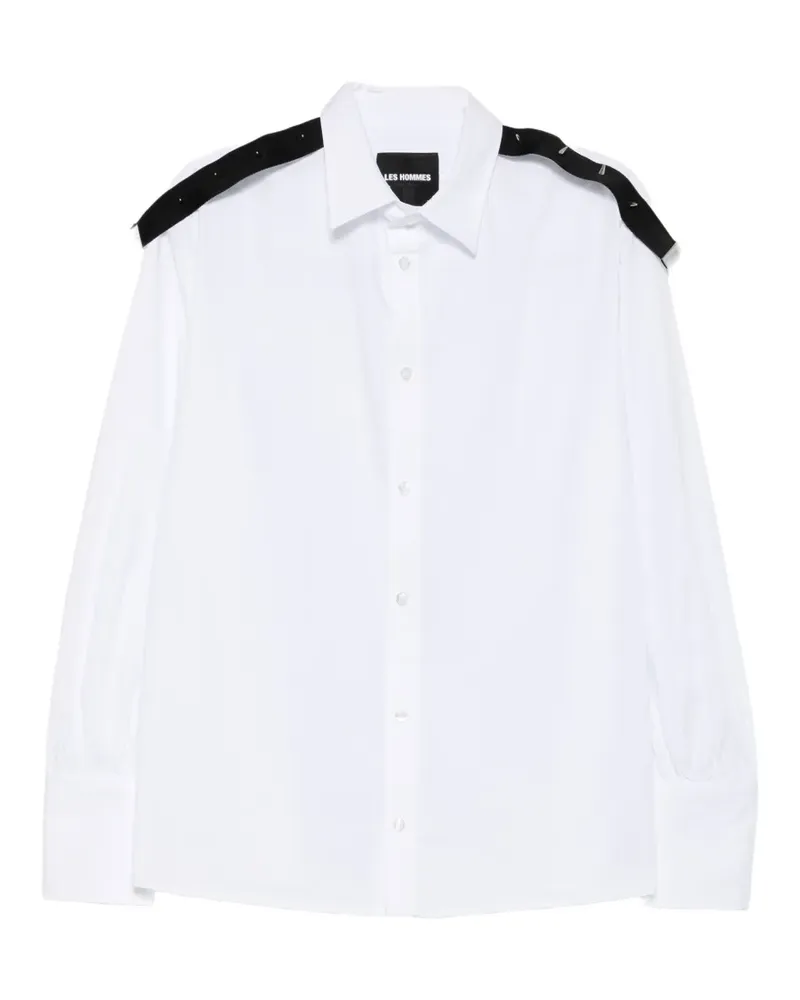 Les Hommes stud-embellished shoulder-strap shirt - Weiß Weiß