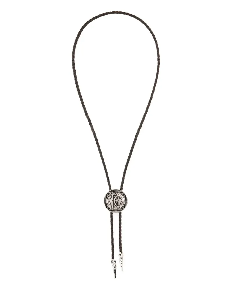 Roberto Cavalli Halskette mit Logo-Anhänger - Schwarz Schwarz