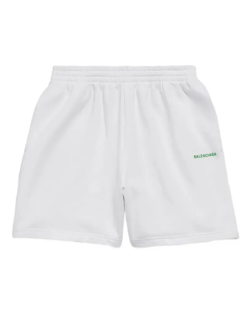 Balenciaga logo-embroidered shorts - Weiß Weiß