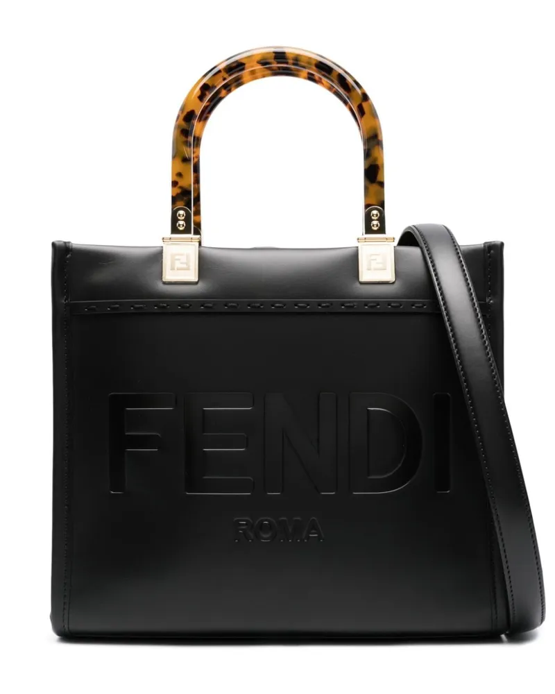 Fendi Shopper mit Logo-Prägung - Schwarz Schwarz