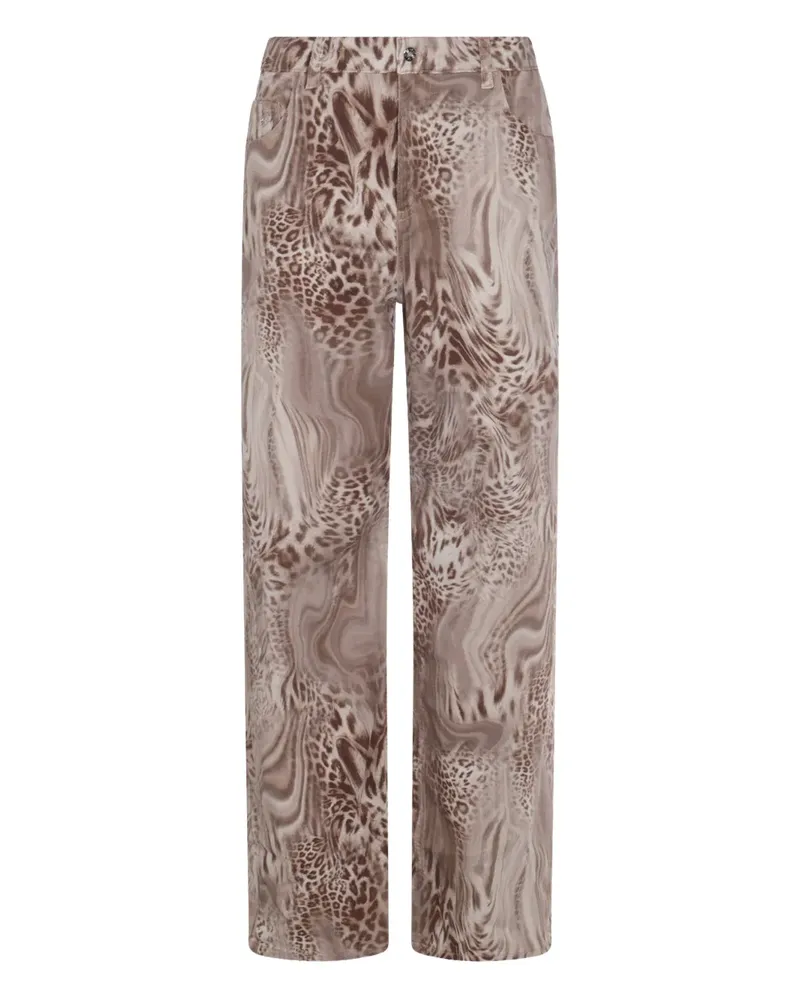 Blumarine Gerade Jeans mit Leoparden-Print - Braun Braun