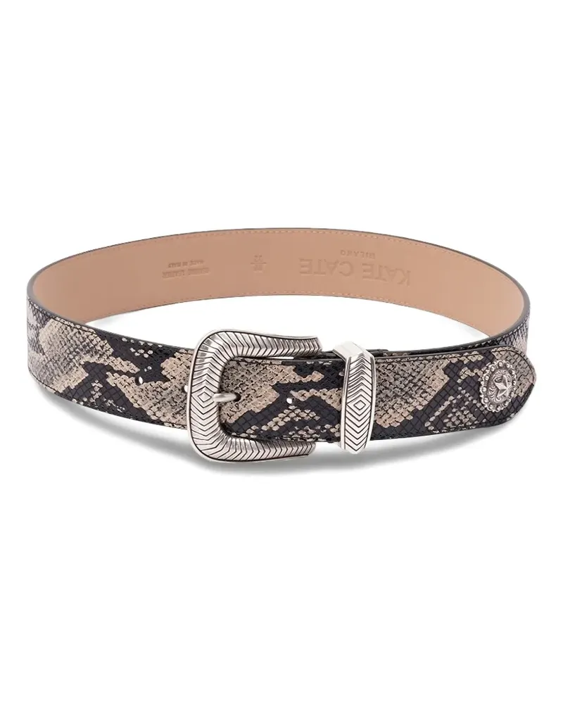 Kate Cate python buckle leather belt - Schwarz Schwarz