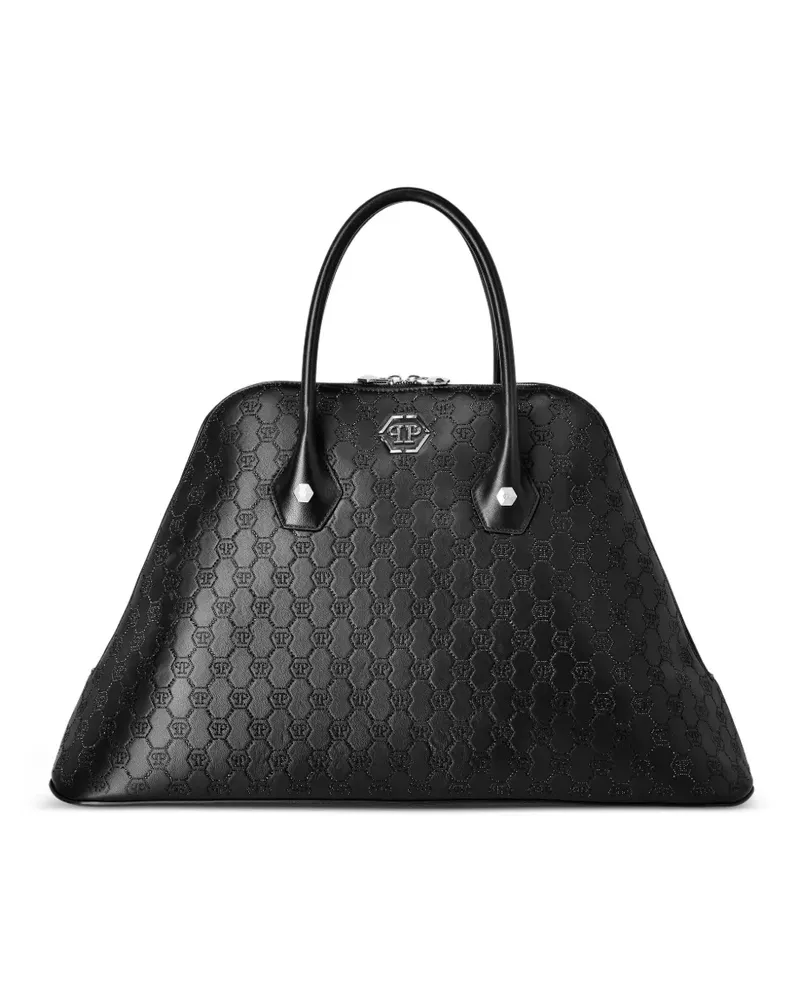 Philipp Plein Handtasche mit Monogramm - Schwarz Schwarz
