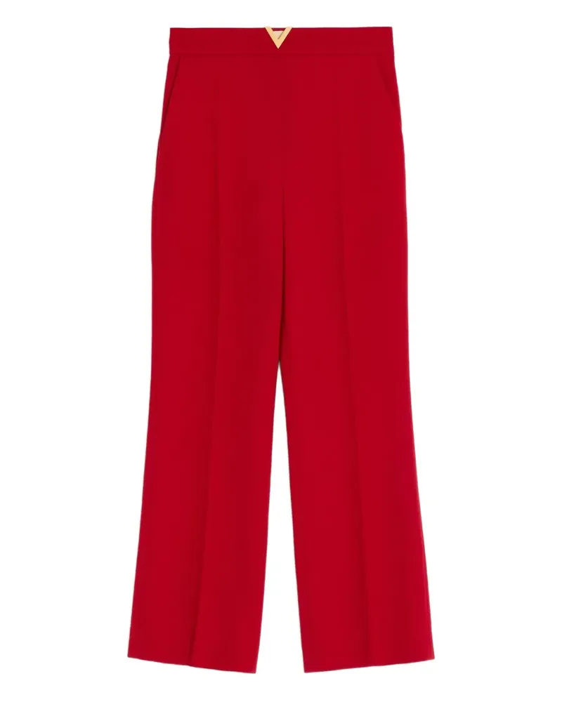 Valentino Garavani Hose aus Wollkrepp mit V-Detail - Rot Rot