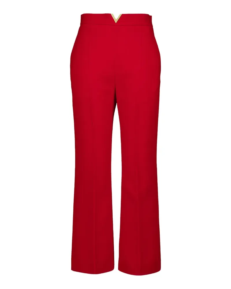Valentino Garavani Hose aus Wollkrepp mit V-Detail - Rot Rot