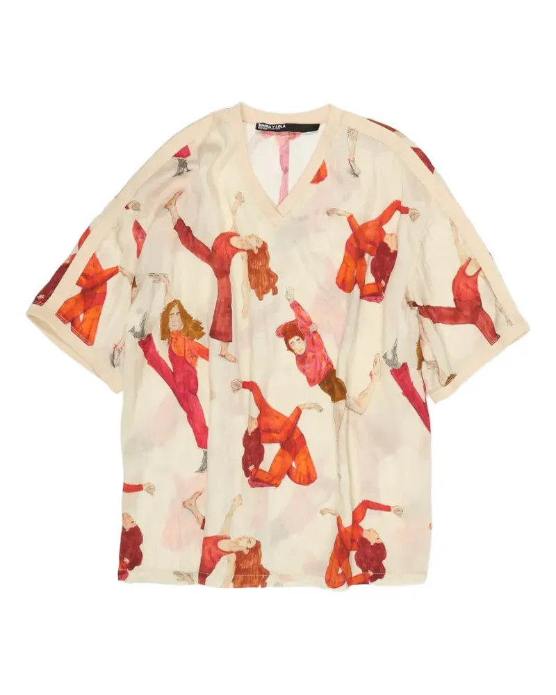 BIMBA Y LOLA T-Shirt mit Tänzer-Print - Nude Nude