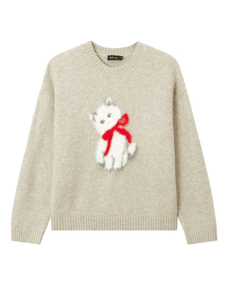 Tout a Coup Pullover mit Katzenmotiv - Nude Nude