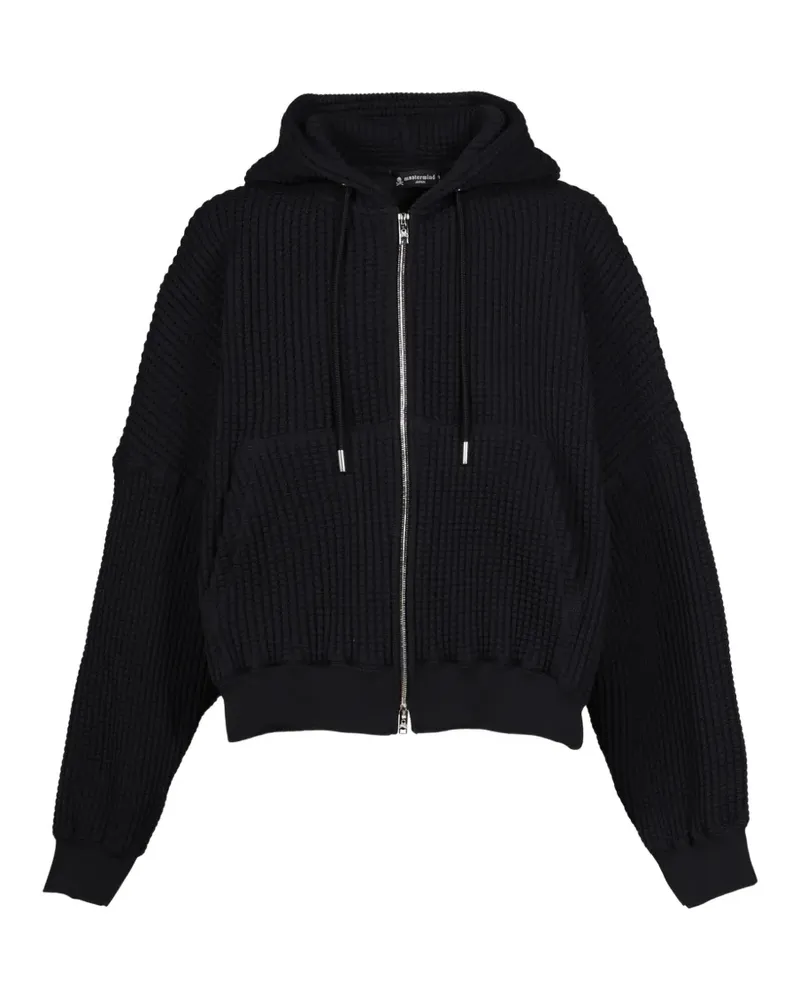 Mastermind Japan waffle-knit zip-up hoodie - Schwarz Schwarz
