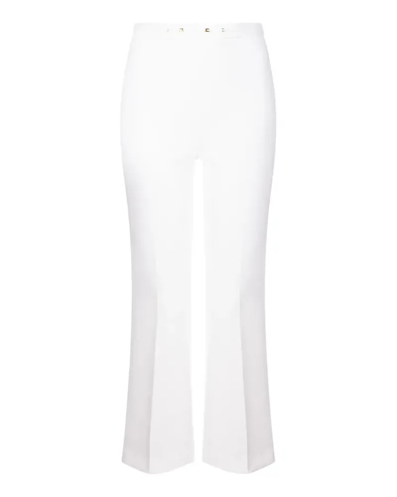 Elisabetta Franchi logo-plaque flared trousers - Weiß Weiß