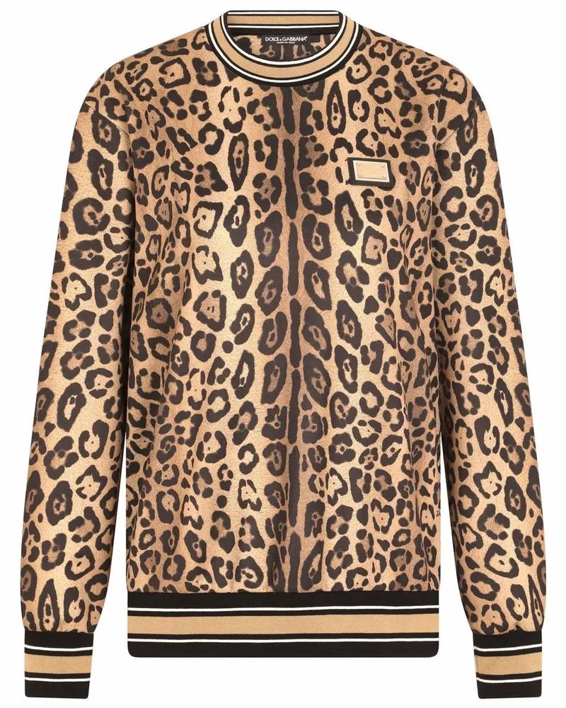 Dolce & Gabbana Sweatshirt mit Leoparden-Print - Braun Braun