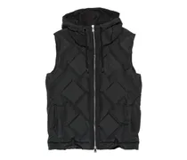 Kapuzenweste aus FF-Jacquard - Schwarz