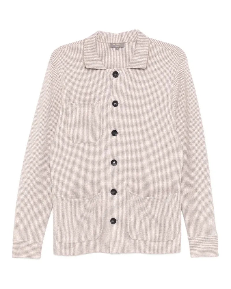 N.Peal Cardigan mit Hahnentrittmuster - Braun Braun