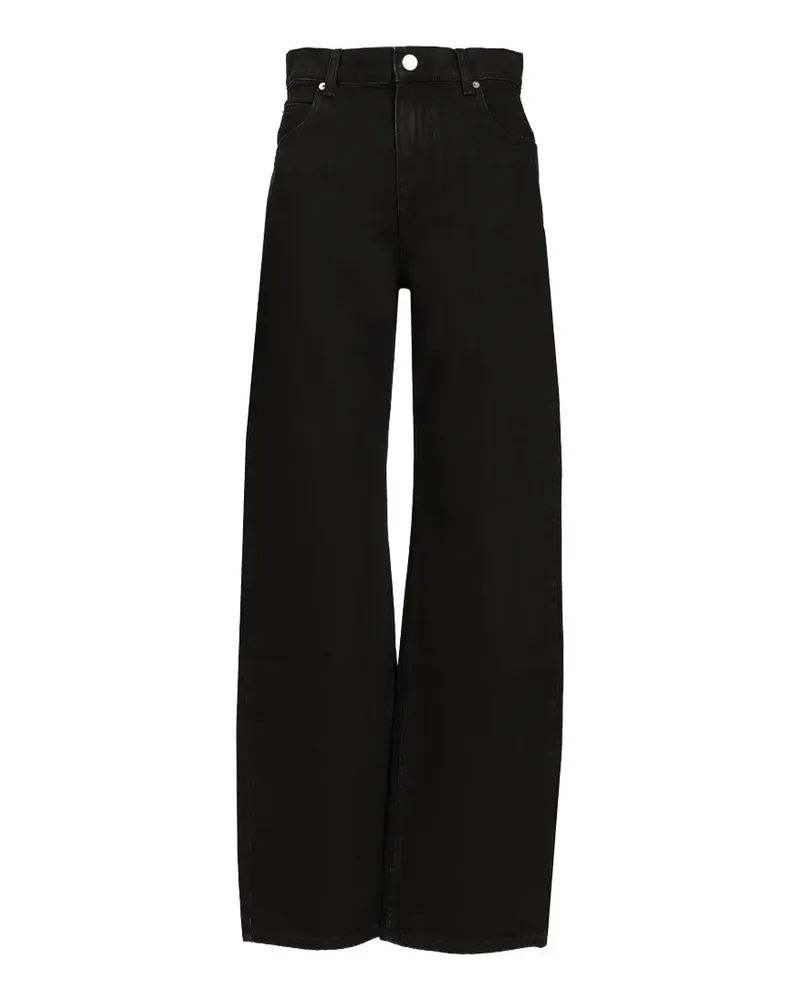 Isabel Marant logo-patch wide-leg jeans - Schwarz Schwarz