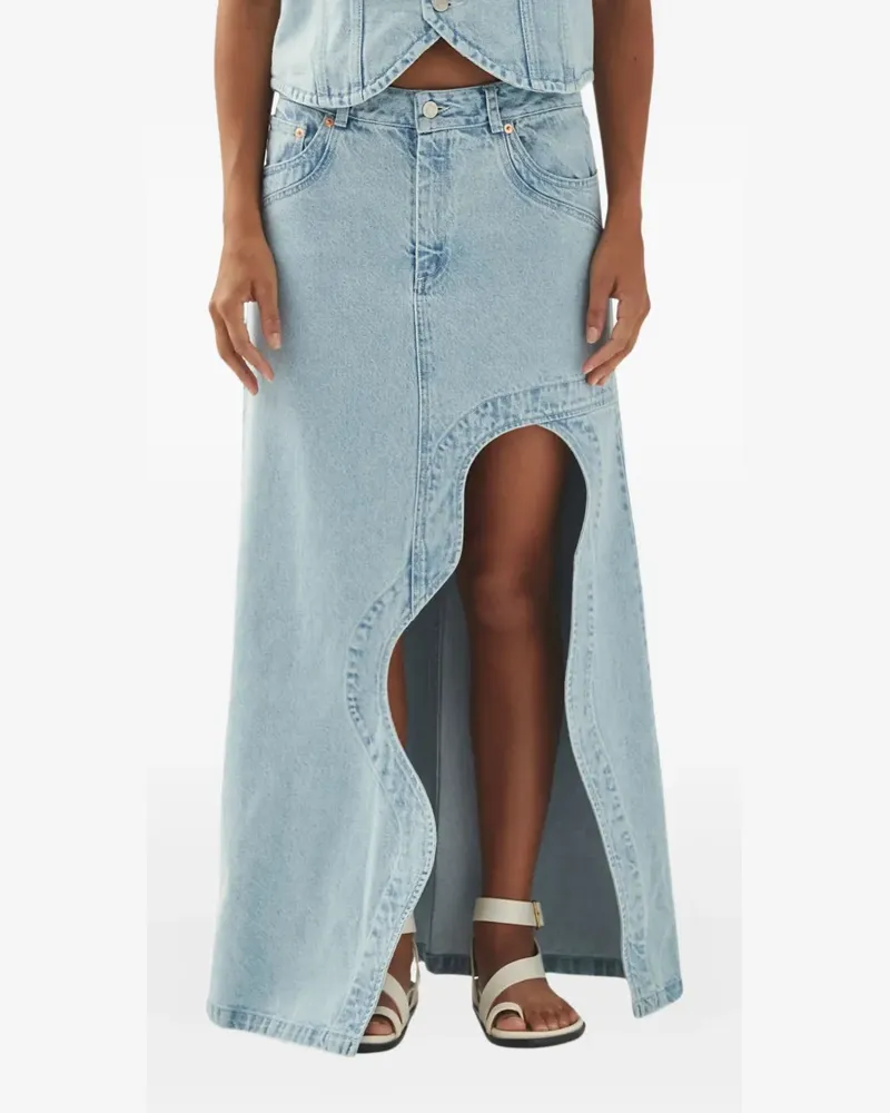 Alohas Asymmetrischer Carmina Jeans-Maxirock - Blau Blau