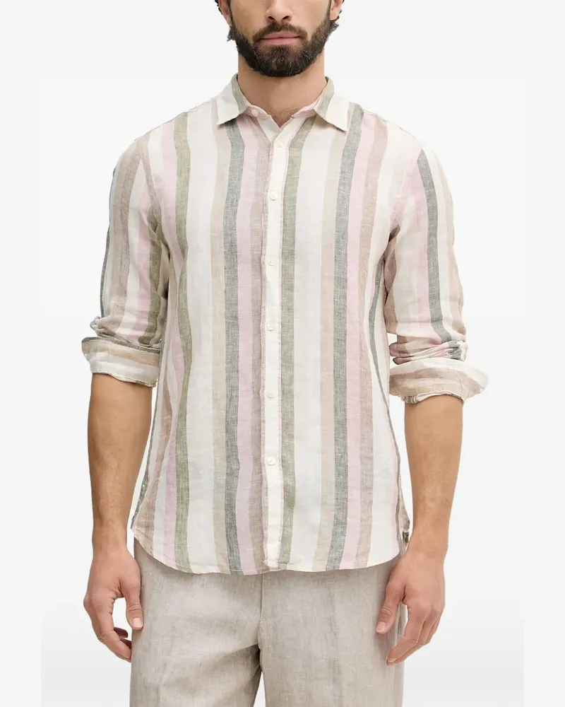 Benetton Gestreiftes Hemd aus Leinen - Nude Nude