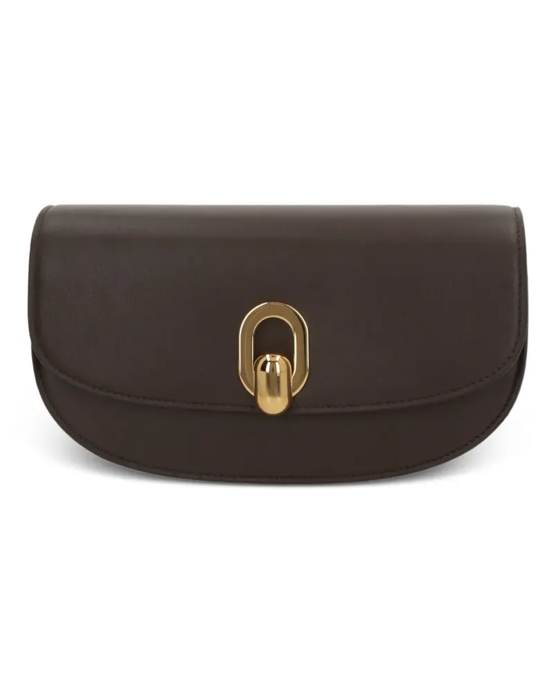SAVETTE Tondo Crescent Mini-Tasche aus Leder - Braun Braun