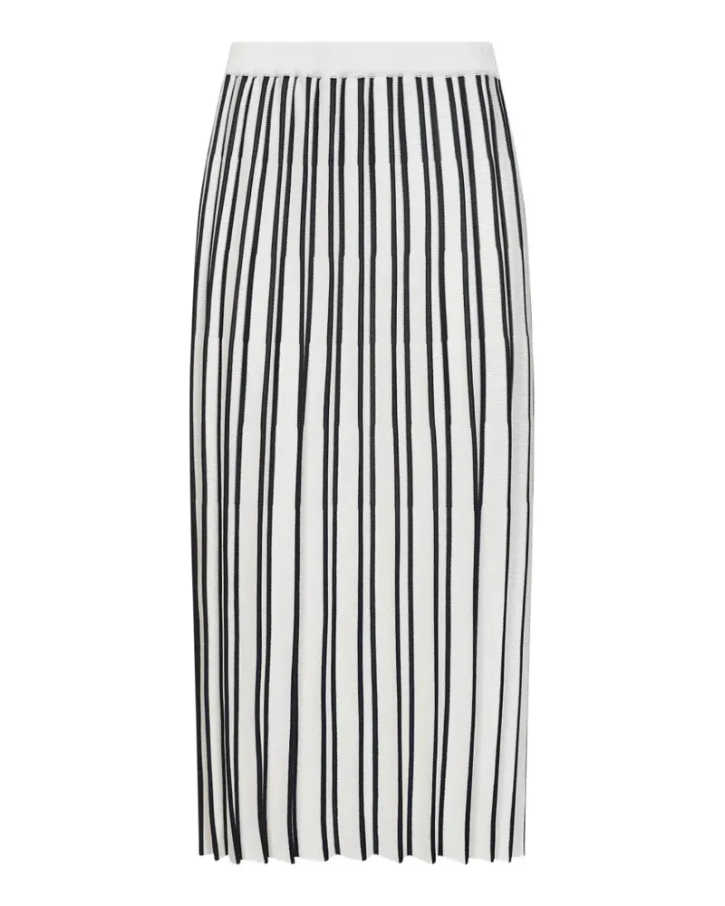 Blanca ribbed pleated midi skirt - Nude Nude