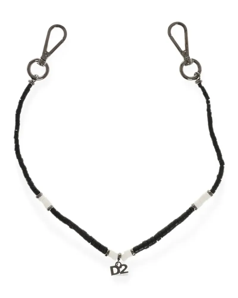 Dsquared2 shell and logo charm necklace - Schwarz Schwarz