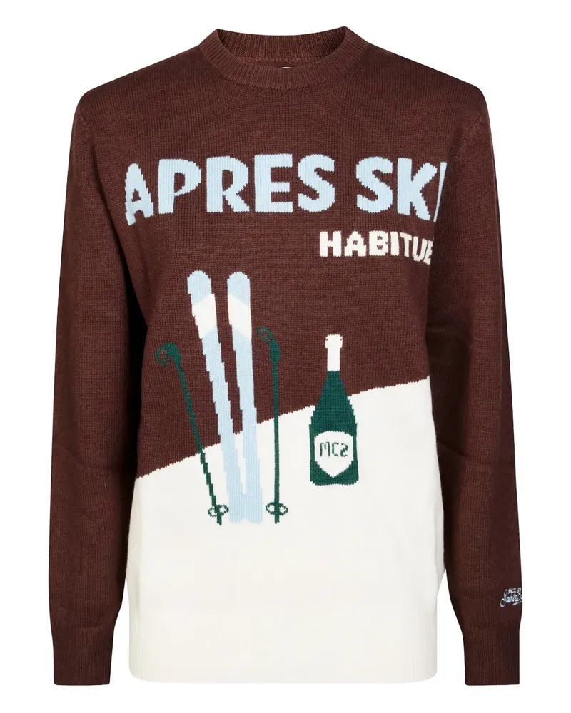 MC2 Saint Barth Heron Pullover mit grafischem Print - Braun Braun