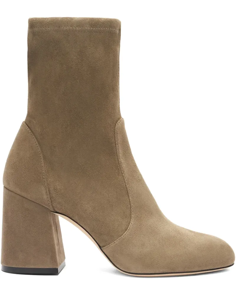 Stuart Weitzman Essencialist Stretch Wildlederstiefel 85mm - Nude Nude