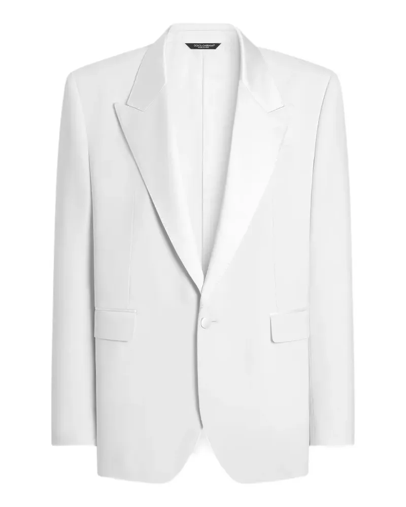 Dolce & Gabbana Einreihige Palermo Smoking-Jacke aus Schurwolle - Weiß Weiß