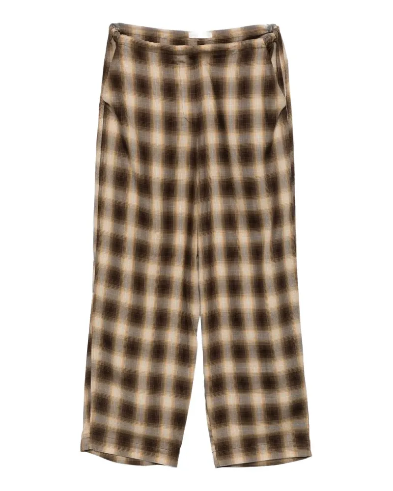 Co plaid-check drawstring-waist trousers - Braun Braun
