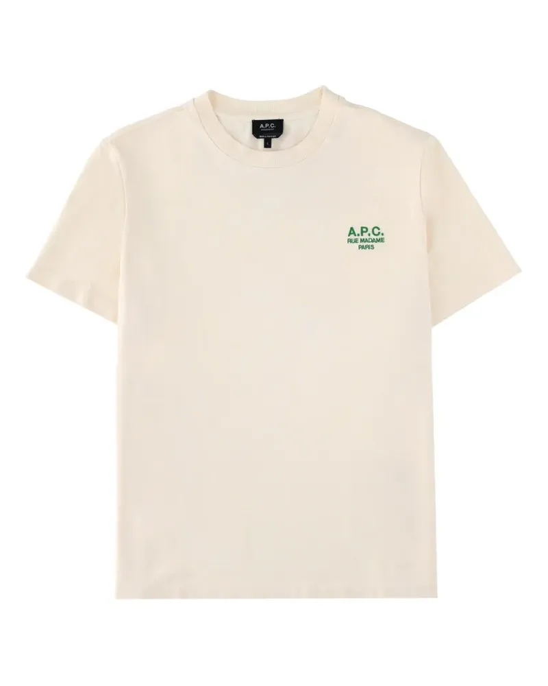 A.P.C. logo-detail T-shirt - Nude Nude
