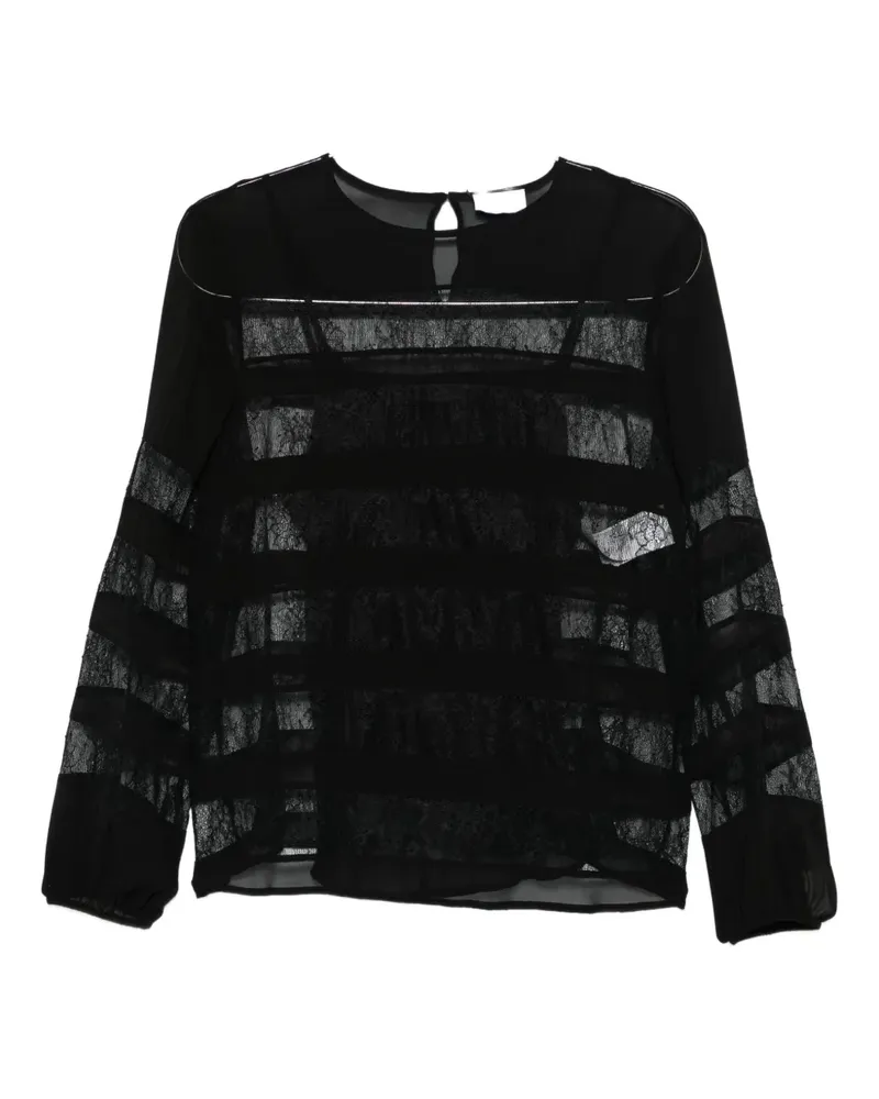 MARELLA Piquet lace blouse - Schwarz Schwarz