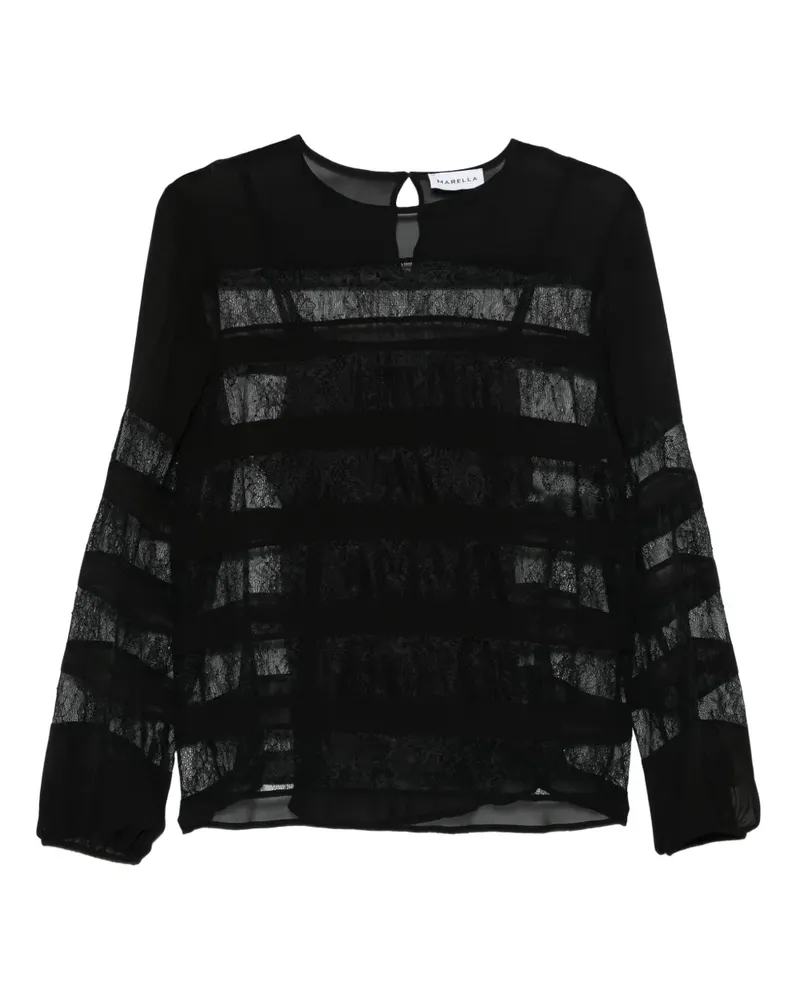 MARELLA Piquet Bluse aus Spitze - Schwarz Schwarz