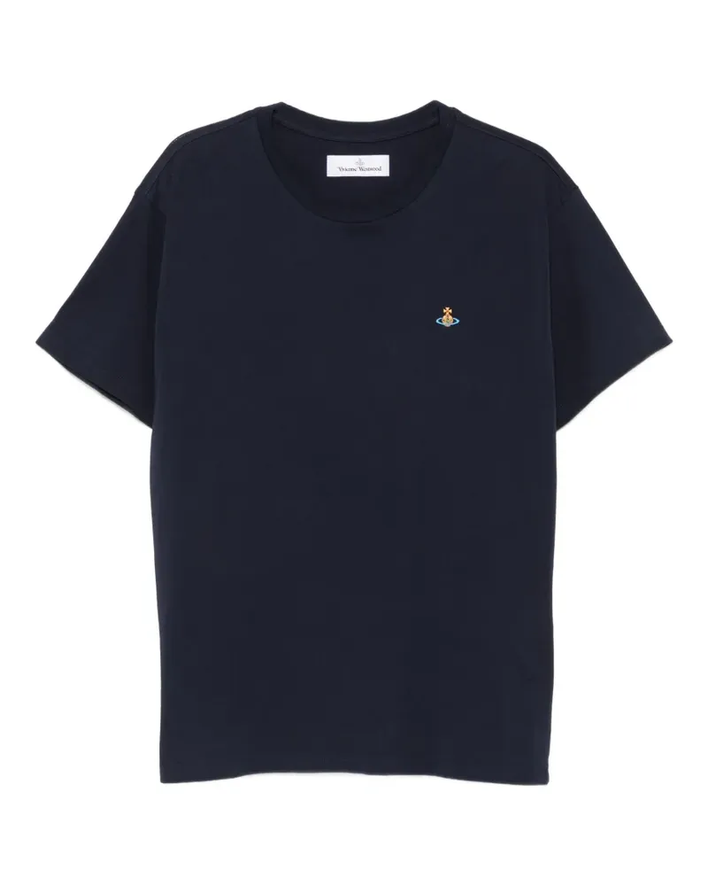 Vivienne Westwood Orb-embroidered crew-neck T-shirt - Blau Blau