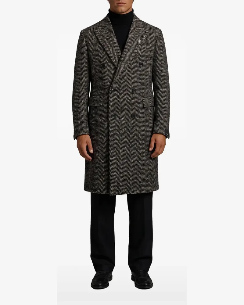 Tagliatore Pino Lerario herringbone coat - Schwarz Schwarz