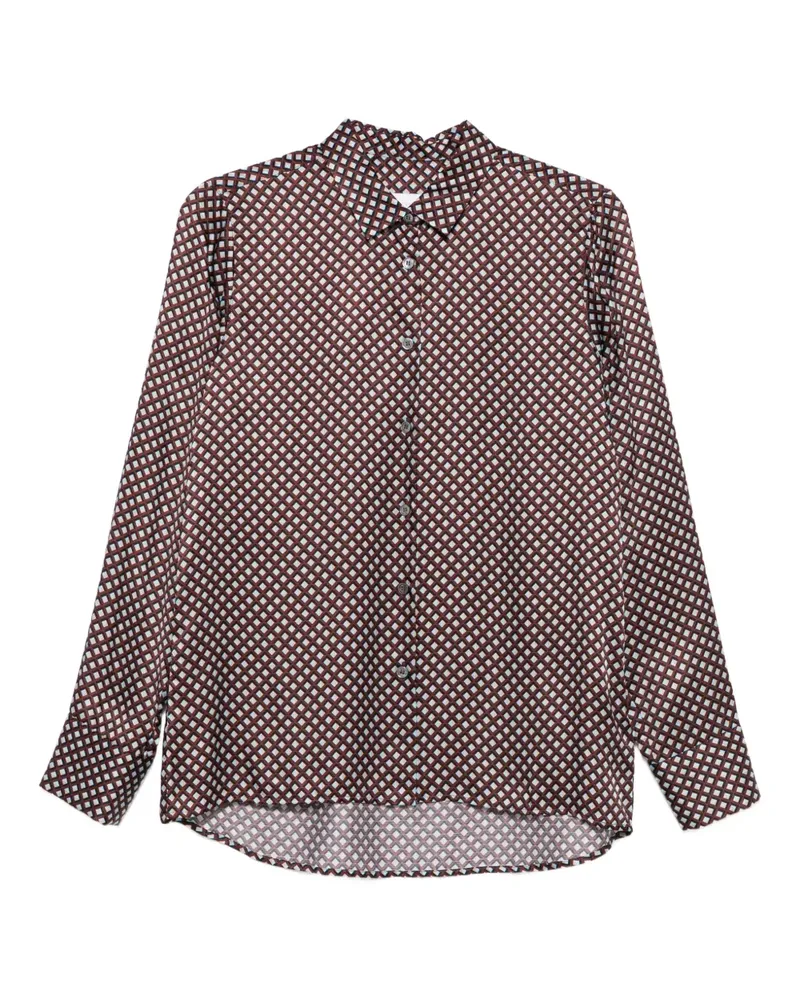Robert Friedman Gemusterte Bluse mit Knöpfen - Rot Rot