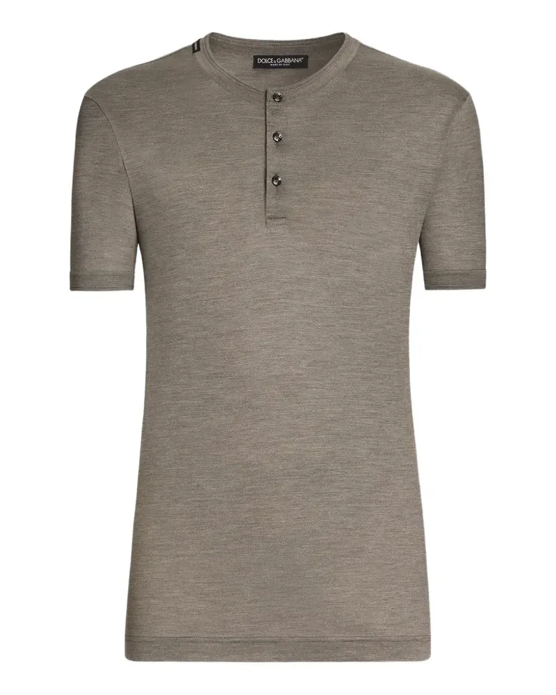 Dolce & Gabbana Serafino T-Shirt aus Seide - Braun Braun