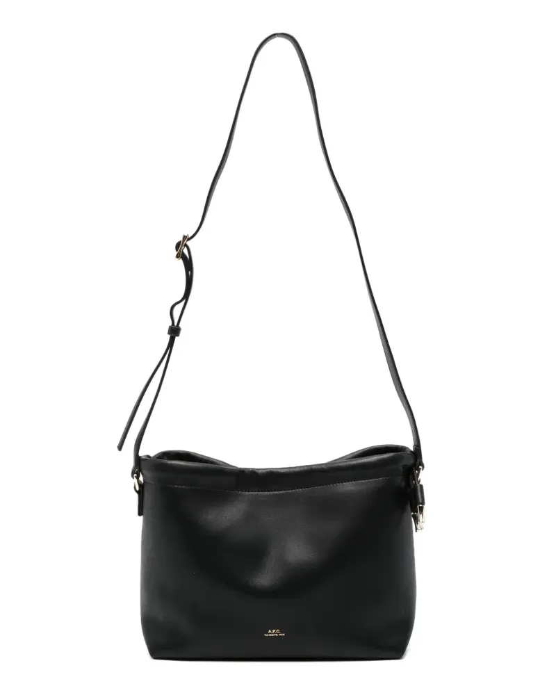 A.P.C. Schultertasche mit Kordelzug - Schwarz Schwarz