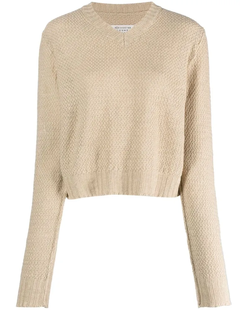 Maison Margiela Pullover mit V-Ausschnitt - Nude Nude