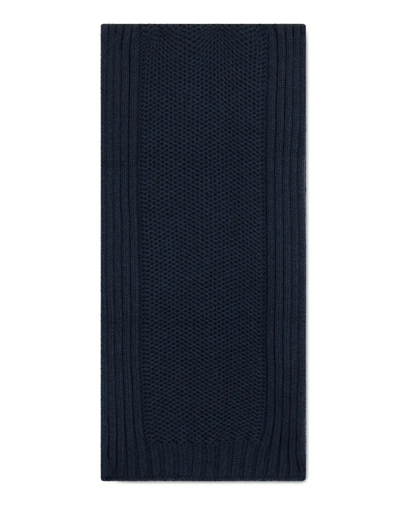 MOORER Arlene-Cwh chunky-knit ribbed-trim scarf - Blau Blau