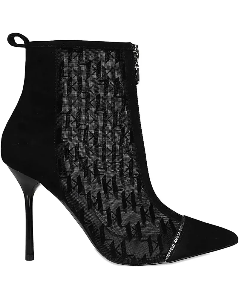 Karl Lagerfeld monogram pointed-toe boots - Schwarz Schwarz