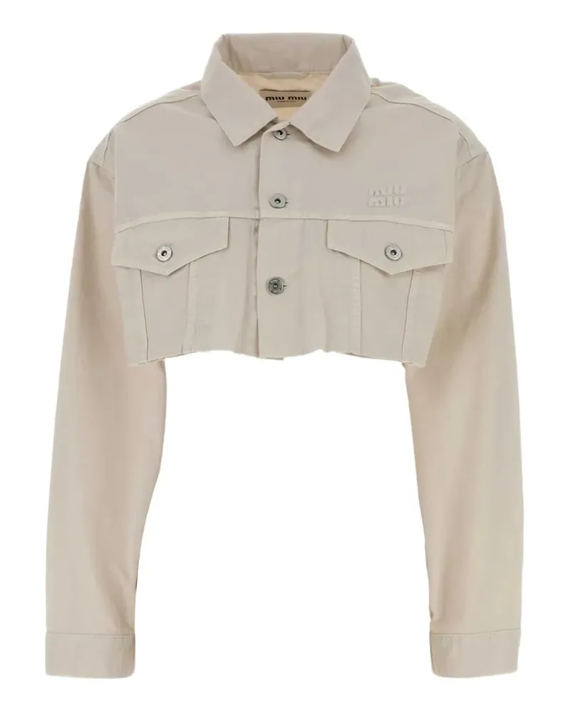 Miu Miu crop denim jacket - Nude Nude
