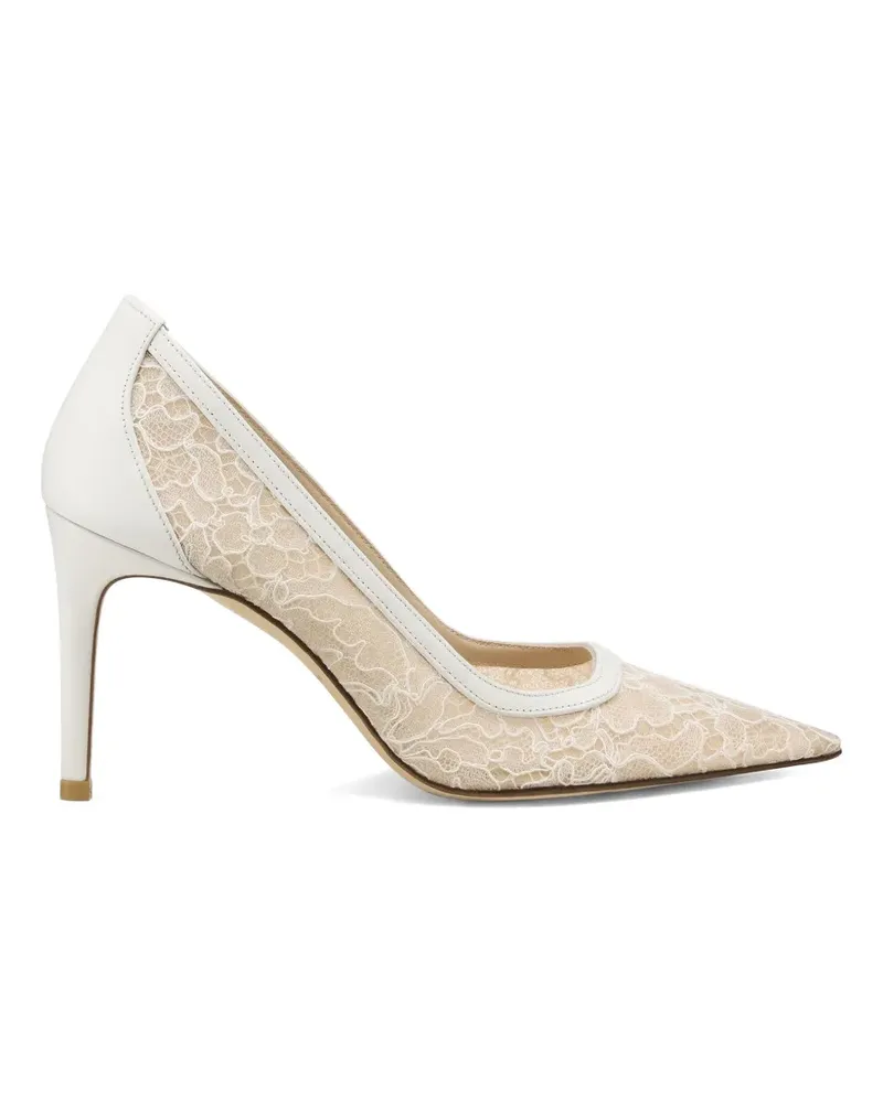 Stuart Weitzman Stuart Power floral-lace pumps - Nude Nude