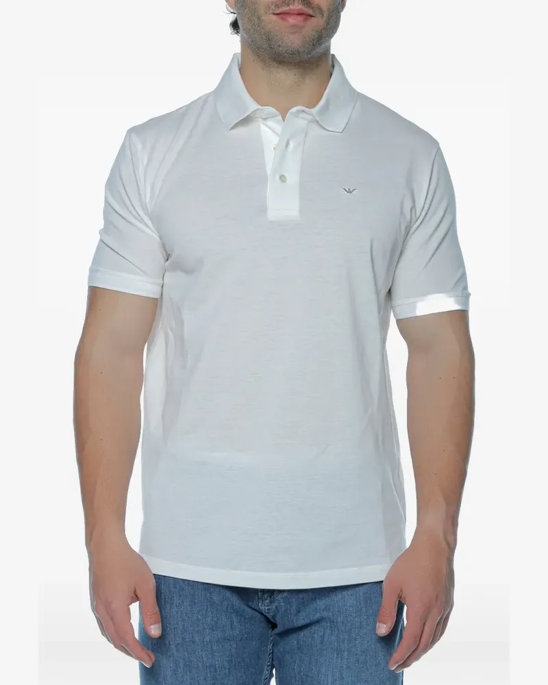 Emporio Armani logo-plaque polo shirt - Weiß Weiß